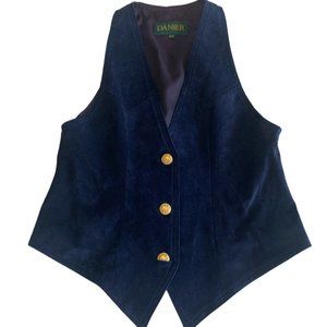 Danier Genuine Leather XS Suede Prince Vest Jacket Button Down Vintage Classic